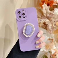 12 pupil purple glitter powder bracket suitable for iphone13promax mobile phone case fine hole full package 11 soft case