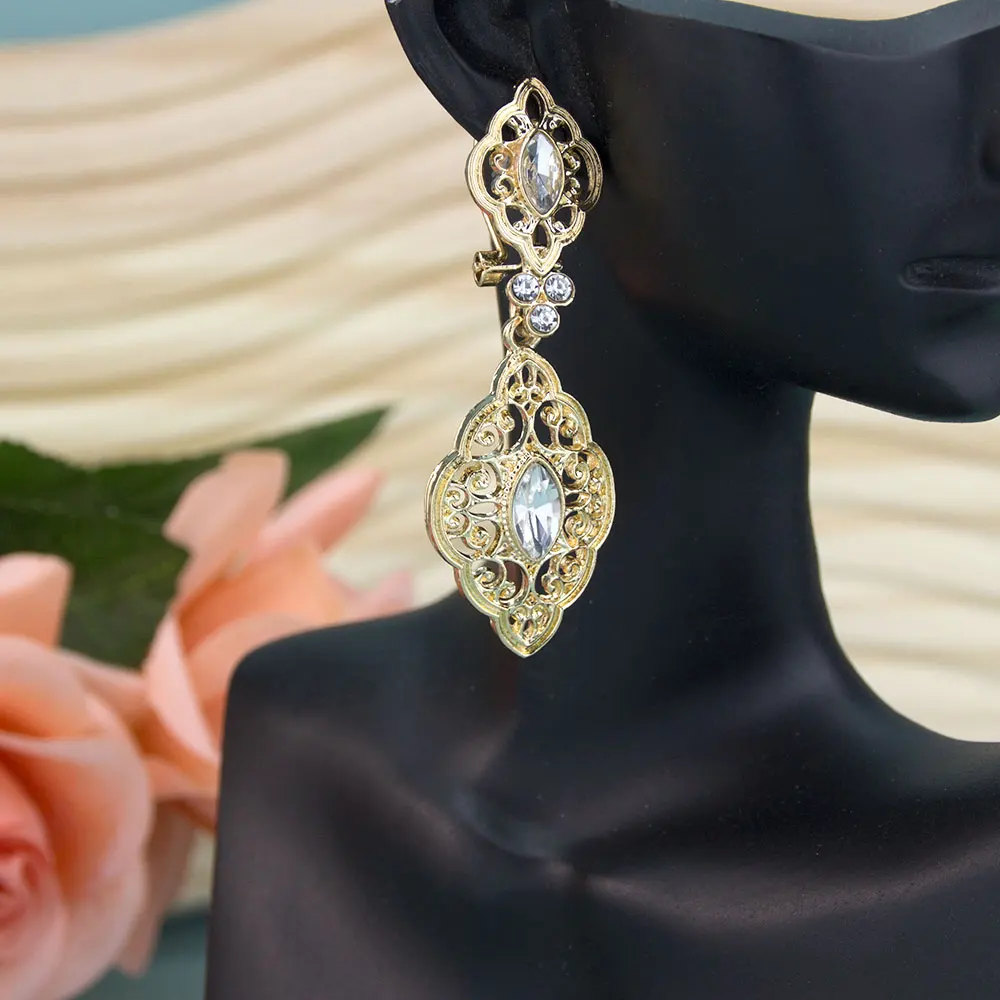 Neovisson женские серьги арабески золотого цвета Алжир свадебные украшения кристалл