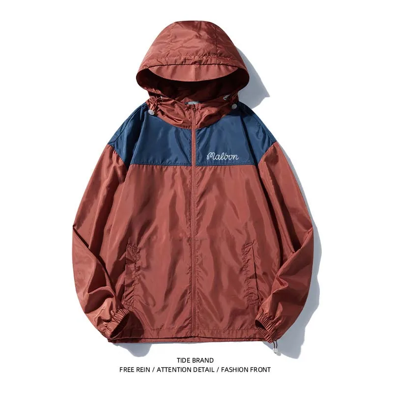 Couples Women Summer Spring Malbon Golf Sunscreen Breathable Quick Dry Skin Men's Jacket UV Men Hooded Thin Windbreaker Hiking