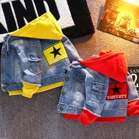 denim jackets for boys autumn trench childrens clothing 3 8y hooded outerwear windbreaker baby kids jeans coats
