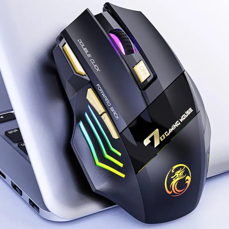 

3200dpi Gaming Mouse Bluetooth 7 Button Laptop Mice Mause 2.4g Mute High Sensitivity Office Mouse For Game Computer Tablet Pc