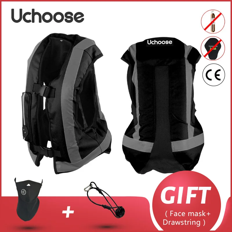 Motorcycle Airbag Vest UCHOOSE Motorcycle Life Jacket Reflective Safety Motocross Racing Riding Air bag System CE Protector