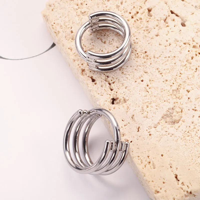 G23 Titanium Three Layer Hollow Hinged Nose Ring 16G Clicker Ear Cartilage Tragus Helix Piercing High Quality Body Jewelry