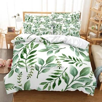 green leaves bedding duvet cover set 3d digital printing bed linen fashion design comforter cover bedding sets bed set