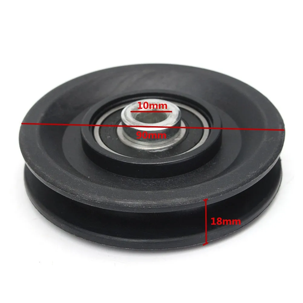 Equipment Parts Pulley Wheel 90*18*10mm Black Light Weight 3.5\\\'\\\' Bearing Cable Equipment Fitness Protable
