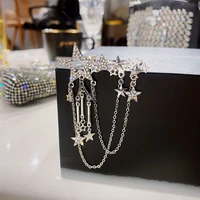 sparkling star zircon tassel brooches women luxury event party jewelry brooch pins new year gift 2022 designer badge