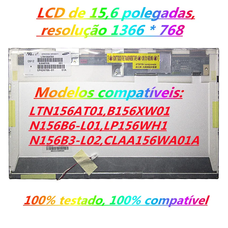 LLTN156AT01 TLA1 B156XW01 CLAA156WA01A LP156WH1M156NWR1 R0 N156B3-L02 для HP CQ60 pantalla LCD de ordena