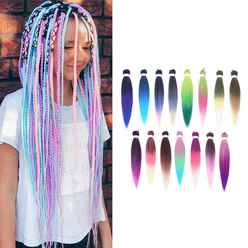 

66cm Color Dreadlocks Braid For Helmet Motorcycle Dreadlocks Dirty Braid Pigtail Gradient Synthetic Twist Braid Ponytail