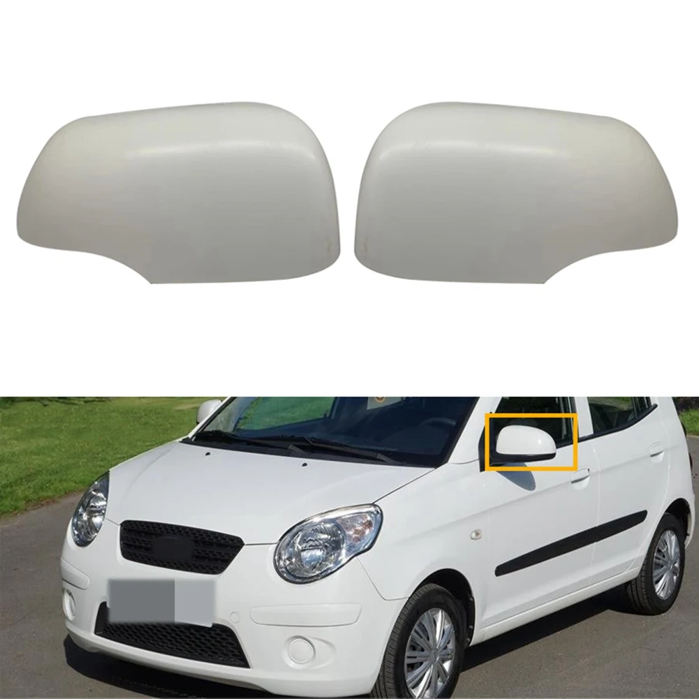 

1Pair Left & Right Side Door Mirror Cover Rearveiw Mirror Cap Wing Mirror Shell for Kia Picanto 2012-2017
