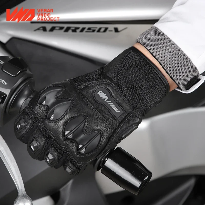 Кожаные винтажные велосипедные перчатки VND весна-лето мотоциклетные дышащие для