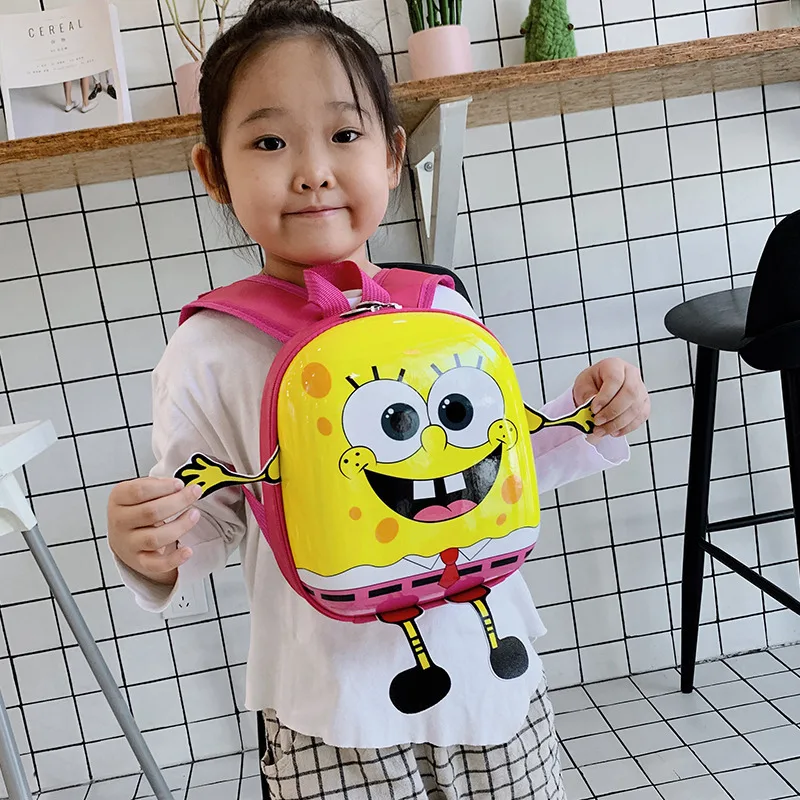 

Kawaii Губка Боб Новинка для мальчиков и девочек детская школьная сумка яичный рюкзак Радужный пончик детский сад милый детский рюкзак
