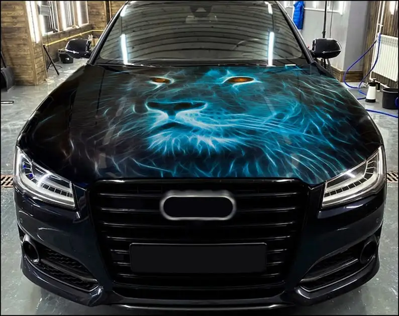 

Car Hood Wrap Lion Vinyl Sticker Full Color Decal #2 fit any car