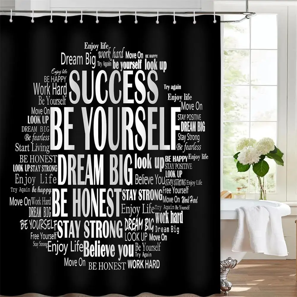 Вдохновляющие цитаты занавеска для душа позитивные слова надписи Успех Будьте