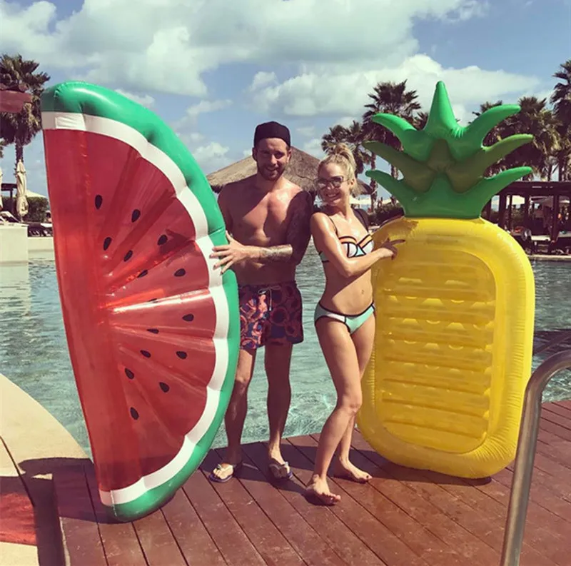 

Cartoon Inflatable Floating Row Pineapple Watermelon Avocado Summer Party Air Mattress Water Hammock Swimming Pool Beach Lounge