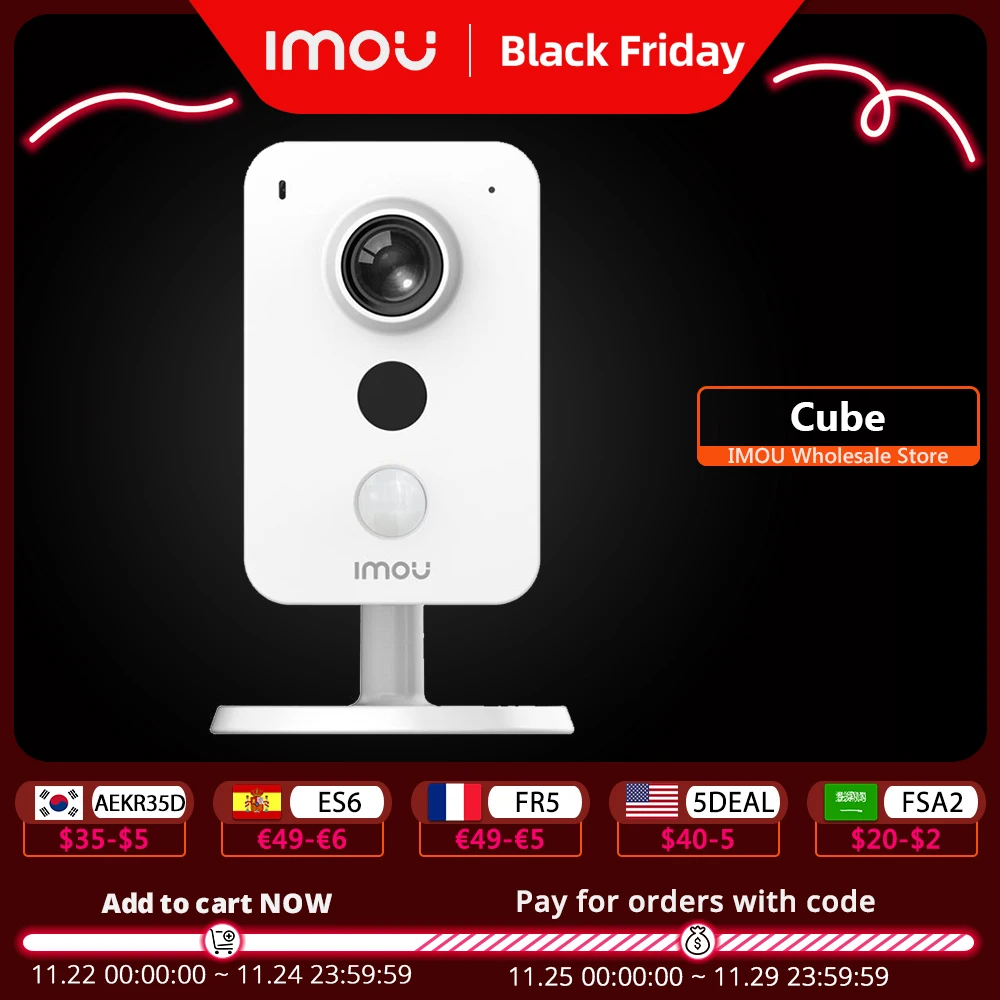 Imou Cube Внутренняя IP-камера Wi-Fi 1080P PIR Радионяня Интерфейс внешней сигнализации