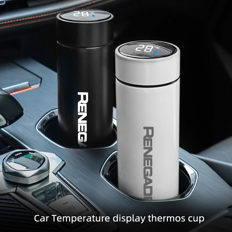 

500ml Intelligent insulating cup For Jeep renegade Intelligent temperature display Insulating water cup Vacuum bottle coffee cup