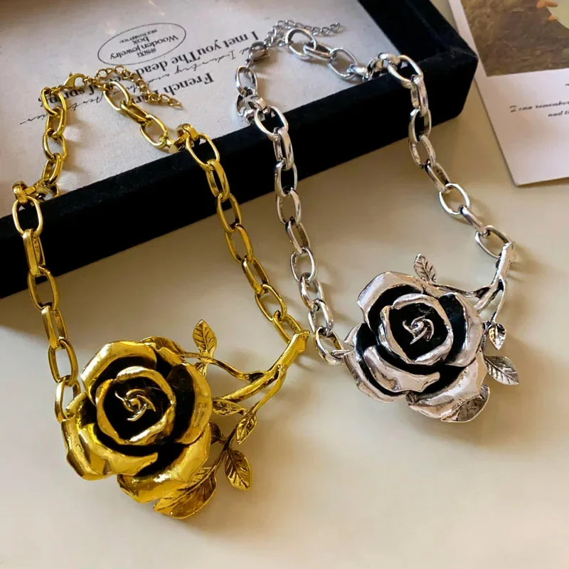 Ожерелья Draweye с цветами для женщин гиперболы винтажные корейские модные