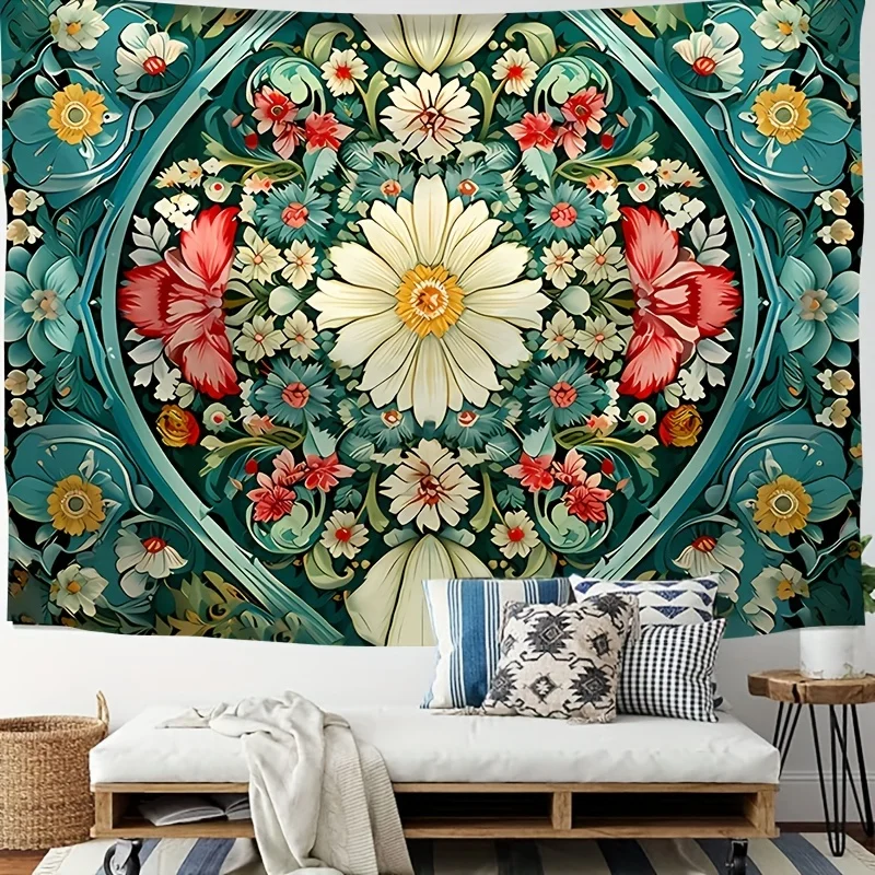 Настенный Гобелен С Цветочным Узором Красивый Домашний Декор Для Гостиной