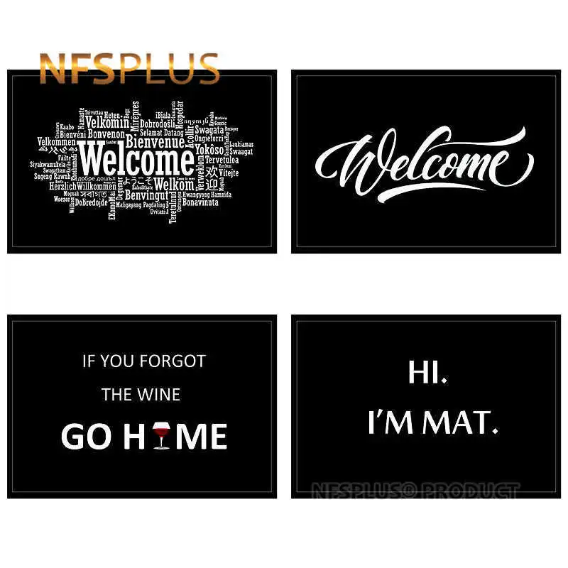 

Домашний Декоративный Коврик для входной двери, коврик для прихожей из черной фланелевой ткани, коврик из ПВХ с принтом в горошек, Противоск...