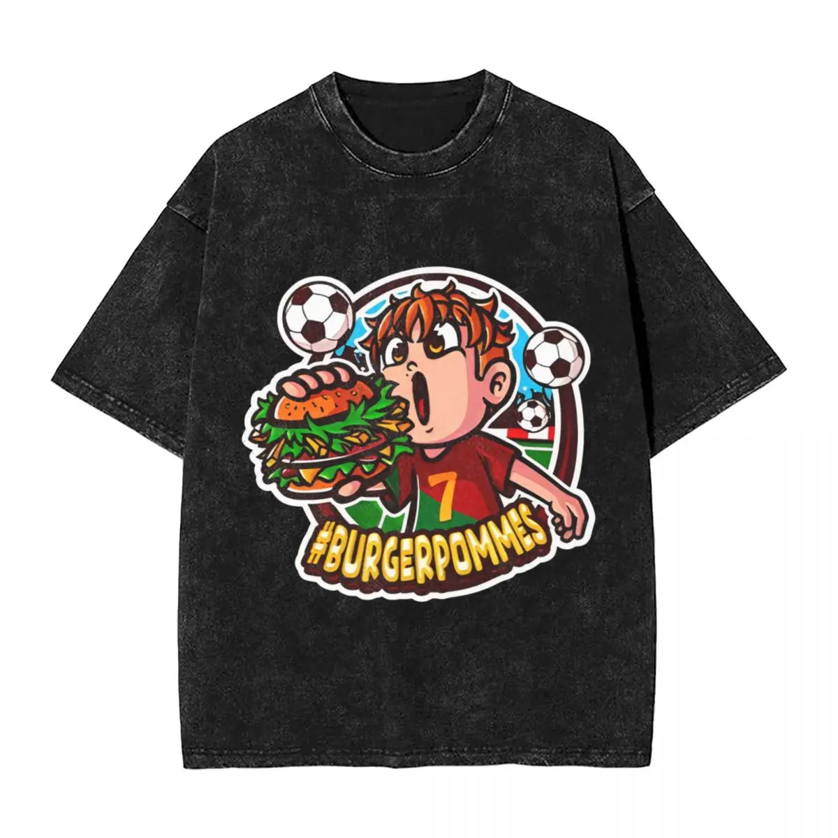 Свободная футболка с графическим принтом коротким рукавом и круглым вырезом