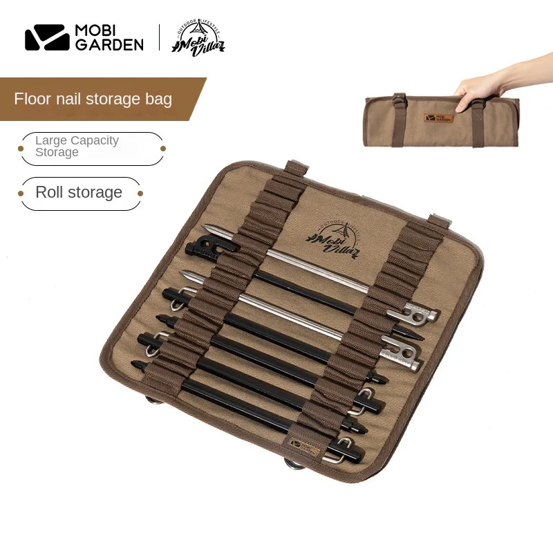 

Storage bag outdoor camping tent accessories portable roll up ground peg bag