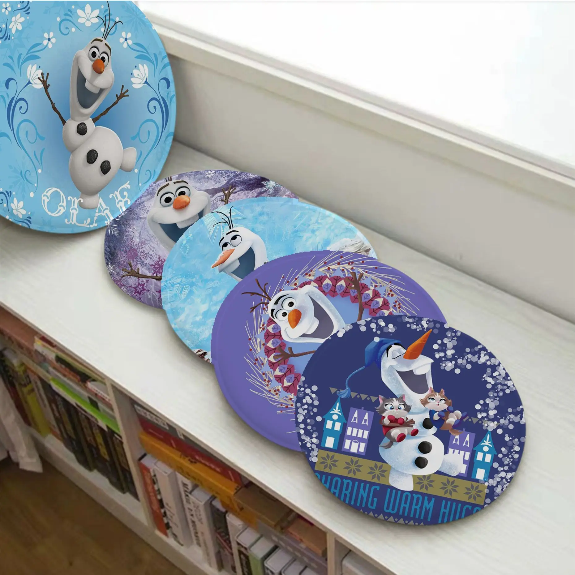 

Disney Frozen Olaf Cushion Mat Tie Rope Chair Cushion Soft Office Car Seat Comfort Breathable 45x45cm Cushion Pads
