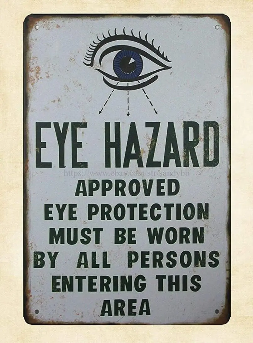

Vintage Metal Tin Signs Art Panels Eye Hazard Park Decorations Home Wall Retro Pub Restaurant Posters Cafe 8x12 Inch