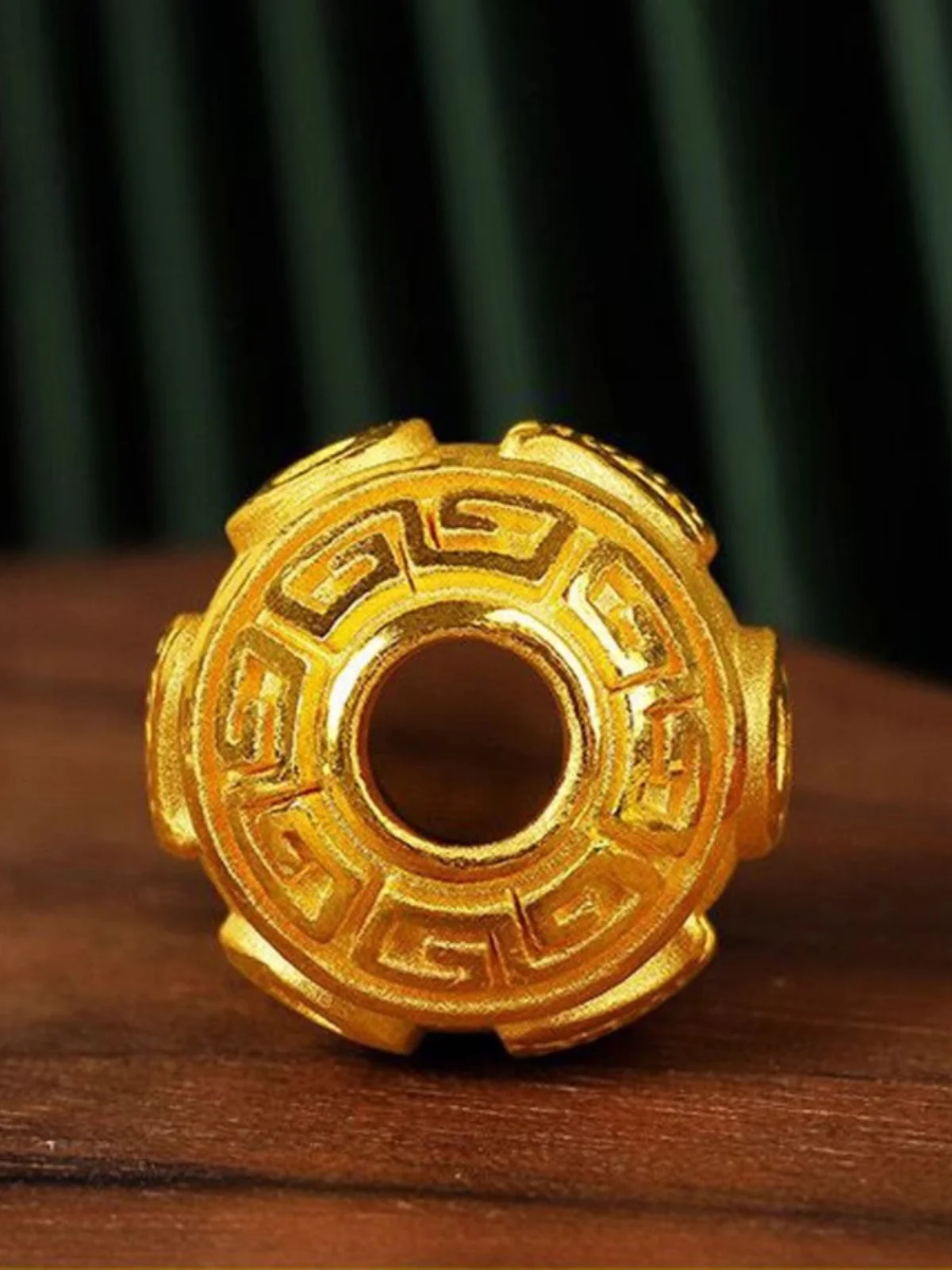 Древний золотой браслет Lucky Jinbao с круглыми бусинами-разделителями бусинами