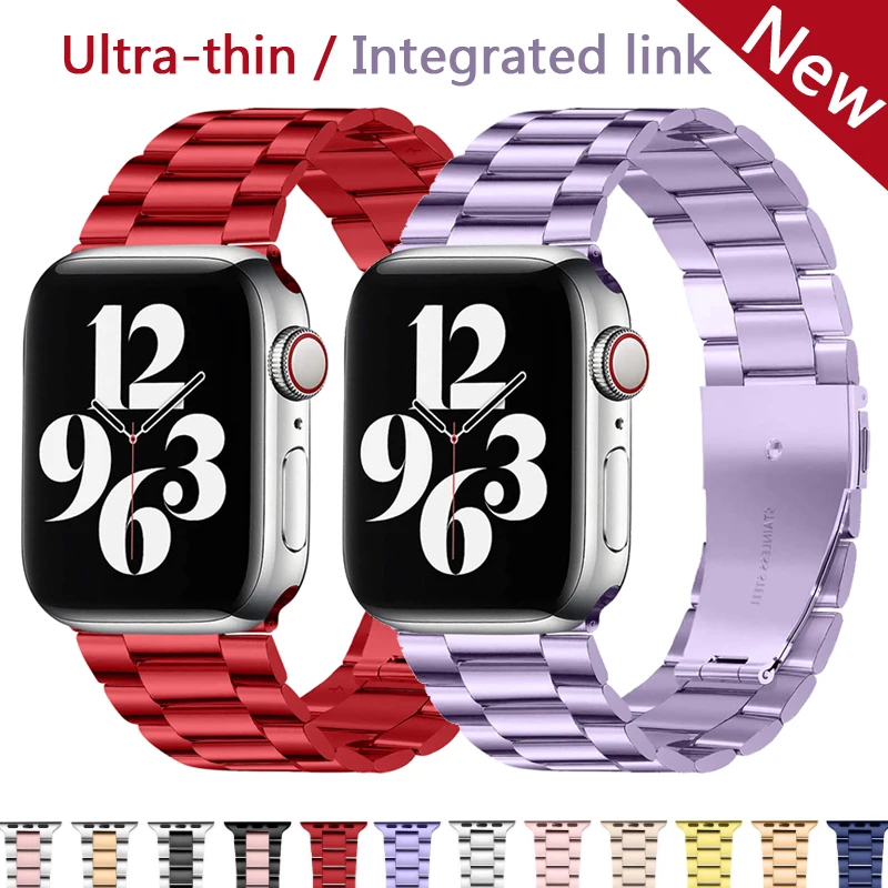 Stainless Steel Strap Band For Apple Watch Series 7 45mm 41mm Watchband Bracelet Accessories iWatch 6 5 4 3 42mm 38mm 40mm 44mm