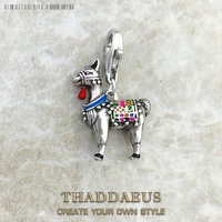 alpaca llama charms pendant real 925 sterling silver fashion cute gift europe jewelry making diy for women men