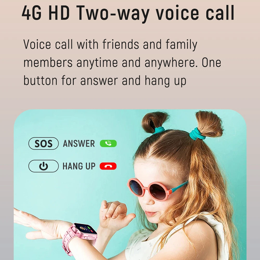 Детские 1 69-дюймовые умные часы GPS-трекер SOS HD видеовызов