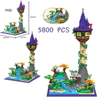 new 5800pcs rapunzel tower castle model creative diy building assembled building blocks childrens toy gift
