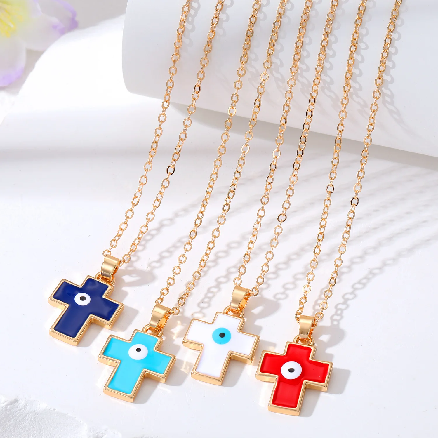 

Ожерелье с подвеской в виде креста из золотого сплава, 20 шт.