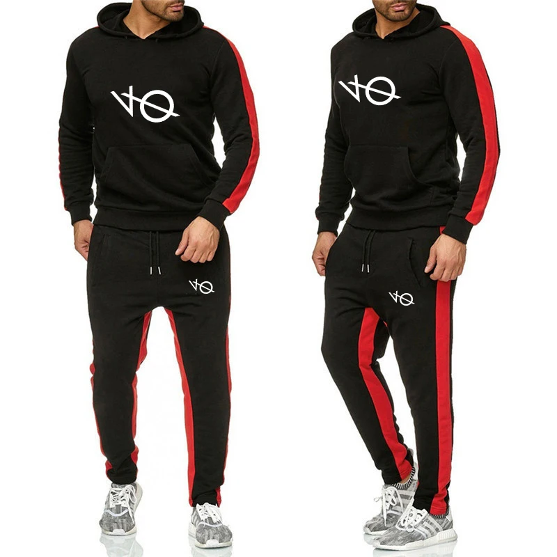 Hot Men's Casual Letter Print Sweater Hoodie Pants Fashion Set Pants+Top Fashion Track Suits Jogging Suits