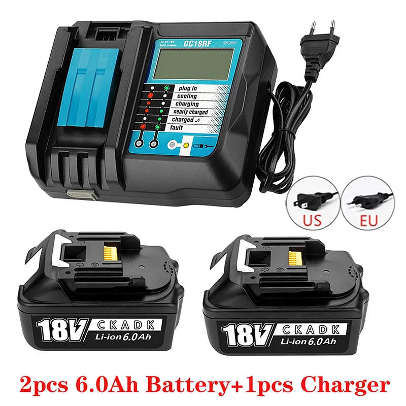 

Bl1860 Rechargeable Battery with Charger, 6000mAh Lithium Ion Battery for 18V Makita, 6Ah, Bl1840, Bl1850, Bl1830, Bl1860b, Lxt4