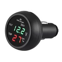 12v24v digital meter monitor 3 in 1 led usb car charger voltmeter thermometer car battery monitor lcd digital dual display