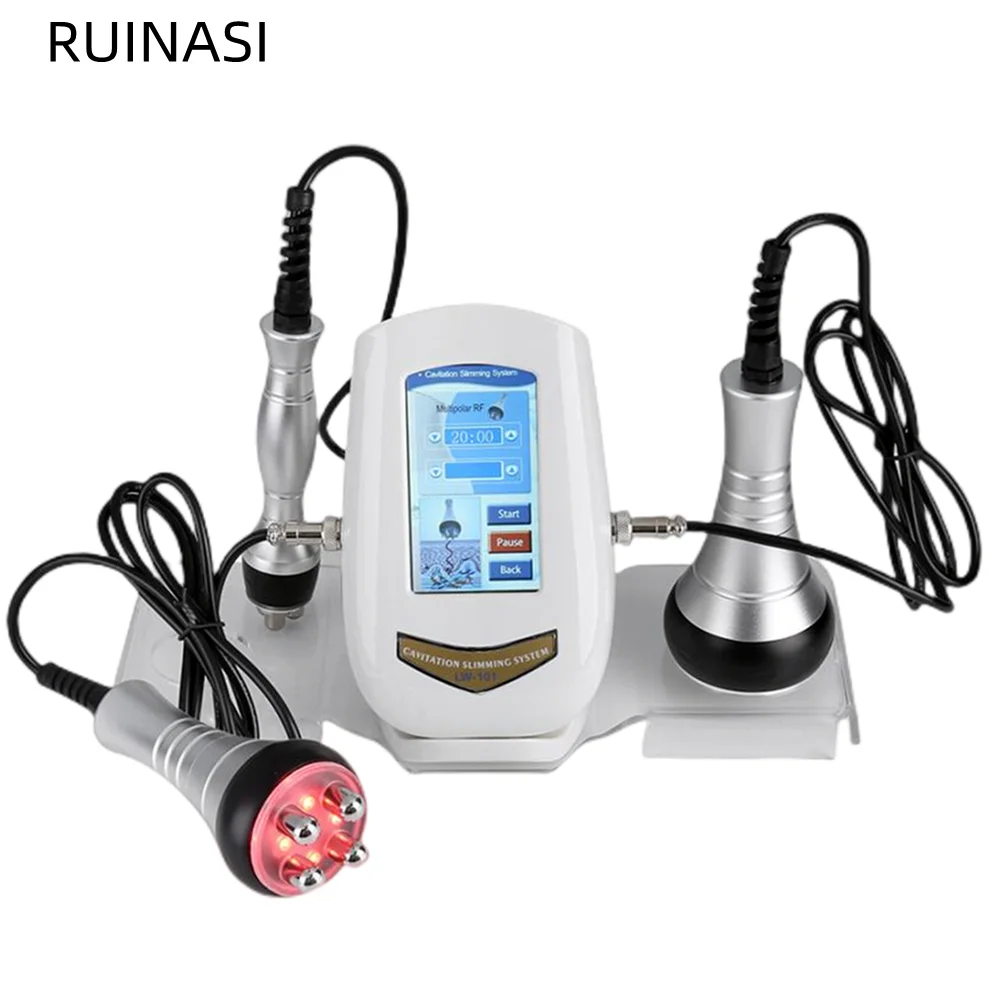 3 In 1 40K Cavitation Machine Ultrasonic Body Slimming Beauty Machine Lipo Mini RF Fat Burning Face Care Skin Tightening Device