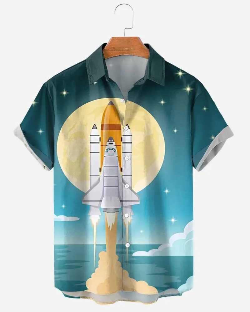 Men'S Shirt Oversized Printed Short Sleeved Summer Hawaiian Beach Flower Korean Shirts For Comfort, Breathability, Casual Styl