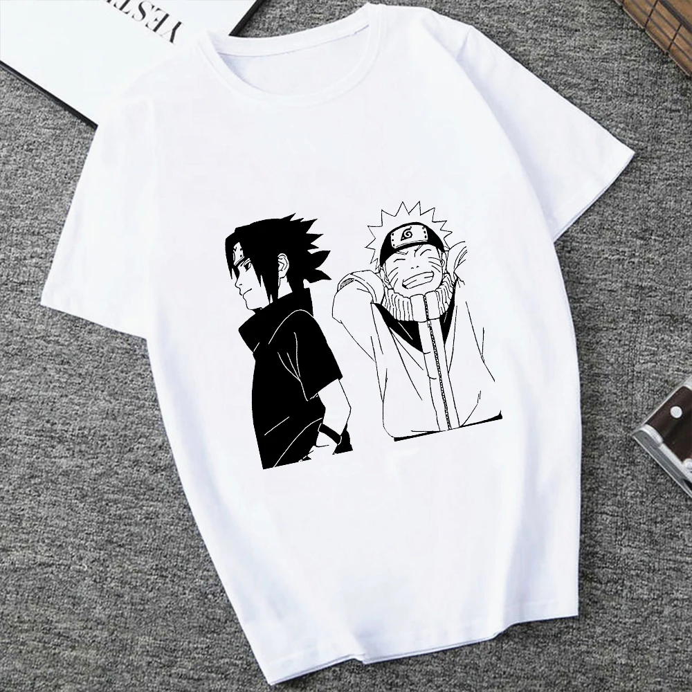 Футболка Uchiha мужская повседневная одежда из аниме крутой топ с коротким рукавом