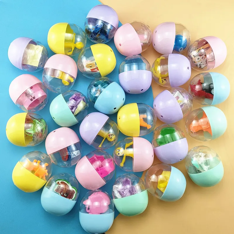 

10pcs 5 Styles 32mm-55mm Children Toys Funny Pet Surprise Ball Egg Toy Little Dolls Gift Capsule Toys For Vending Machine