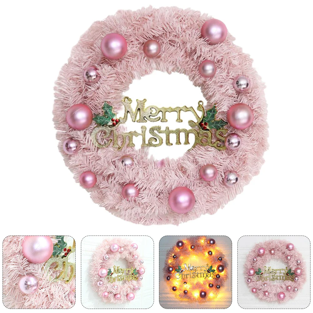 

1 Pc 30CM Christmas Wreath Wreath Home Decor(with Lights String and Decors)