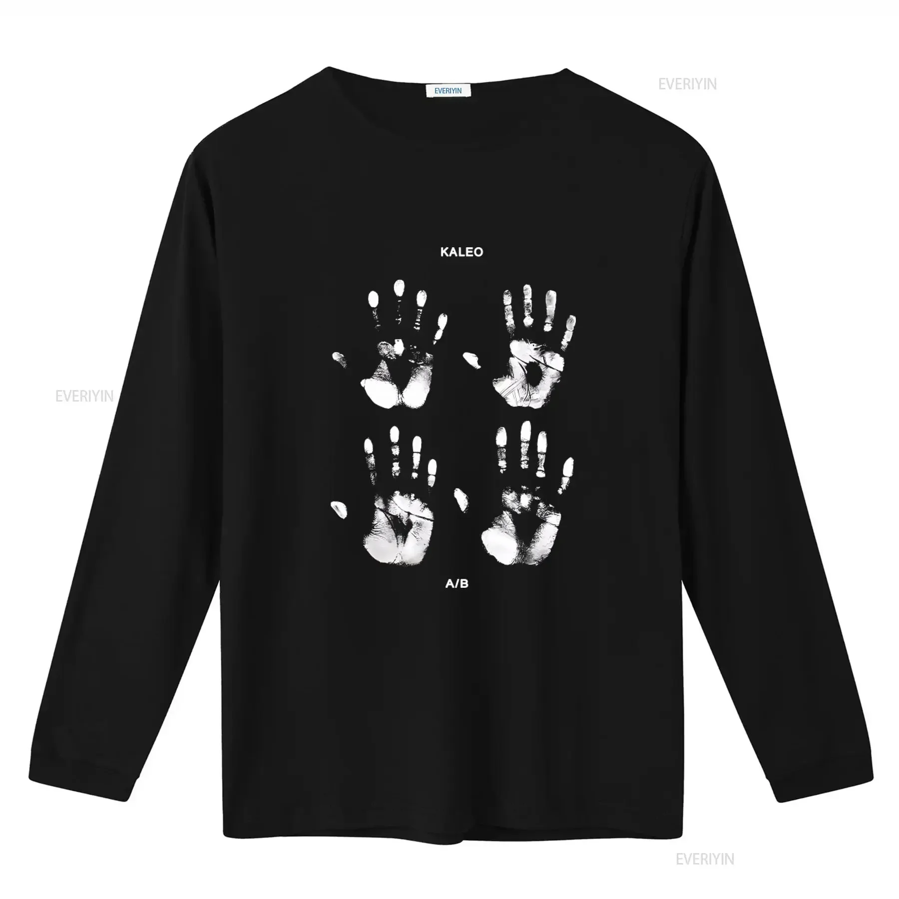 Фото Новая футболка NWT Kaleo Palm Distressed Music A B 2022 с уникальным дизайном в виде отпечатков рук для влюбленных, винтажная, мягкая, стильная, мужская. №2