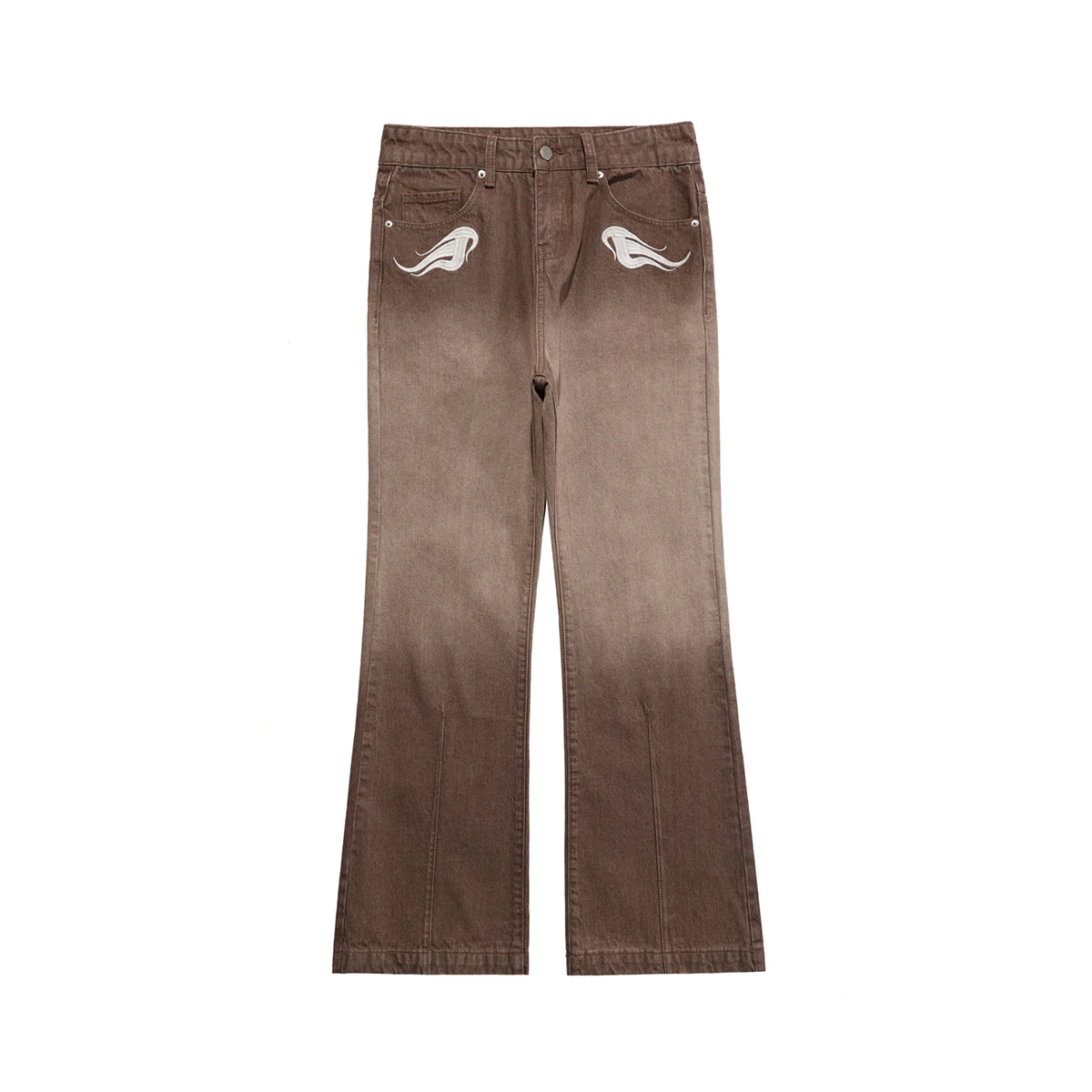 Four Seasons Men's Jeans American Retro Slim Micro-Flare Casual Trousers Trend Jeans Men's and Women's Streetwear Ins Hot Sale