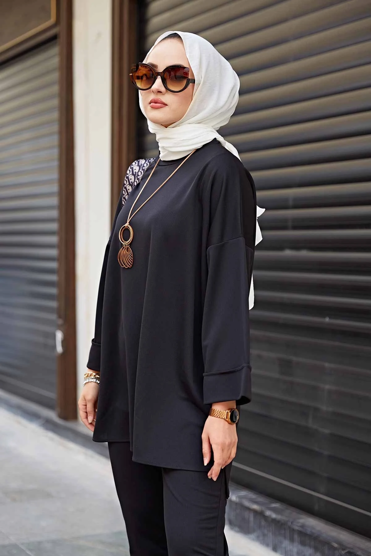 Women's Dual Suit Hijab Kombin Bottom Top Muslim dress hijab Muslim üstleri women suit dress abayas Islamic Turkish Dubai