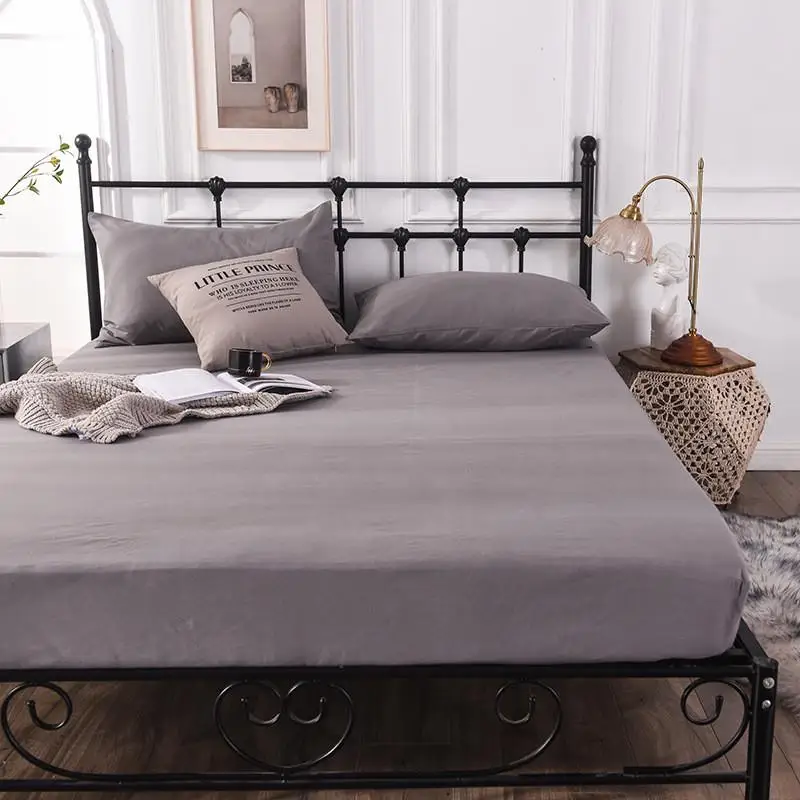 Bed Cover Mono Color Sheet Bedsheet Linen Spread Cotton