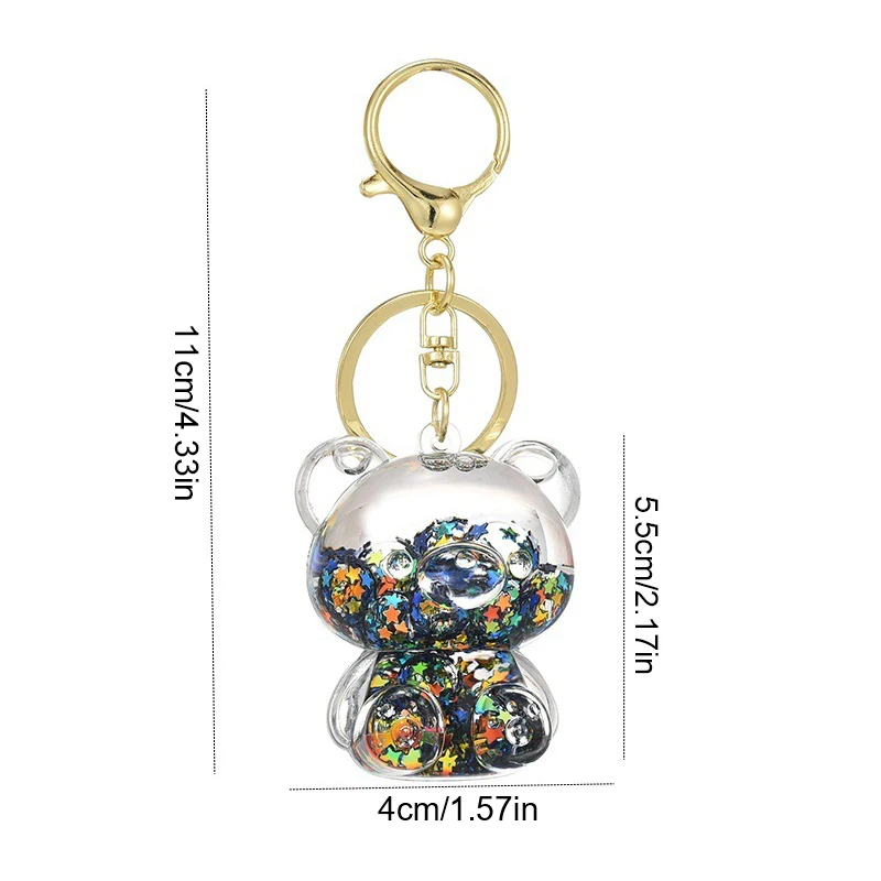 Передвижной жидкий милый маленький медвежонок акриловый брелок с мультяшным