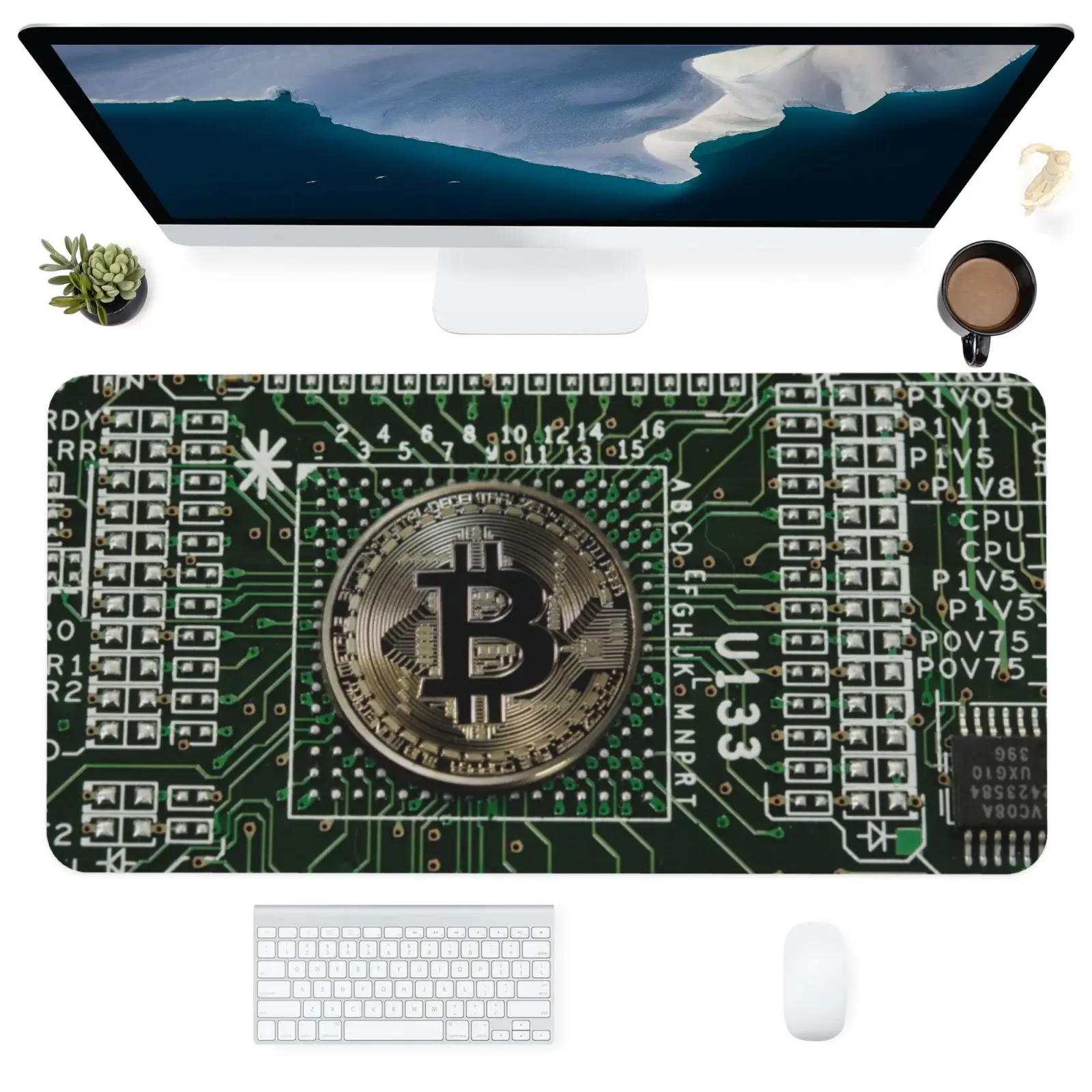 

Free Shipping Bitcoin Mouse Pad Organizer Non-slip Computer Office Mouse Mat Keyboard Mat Desk Pad Laptop Mausepad