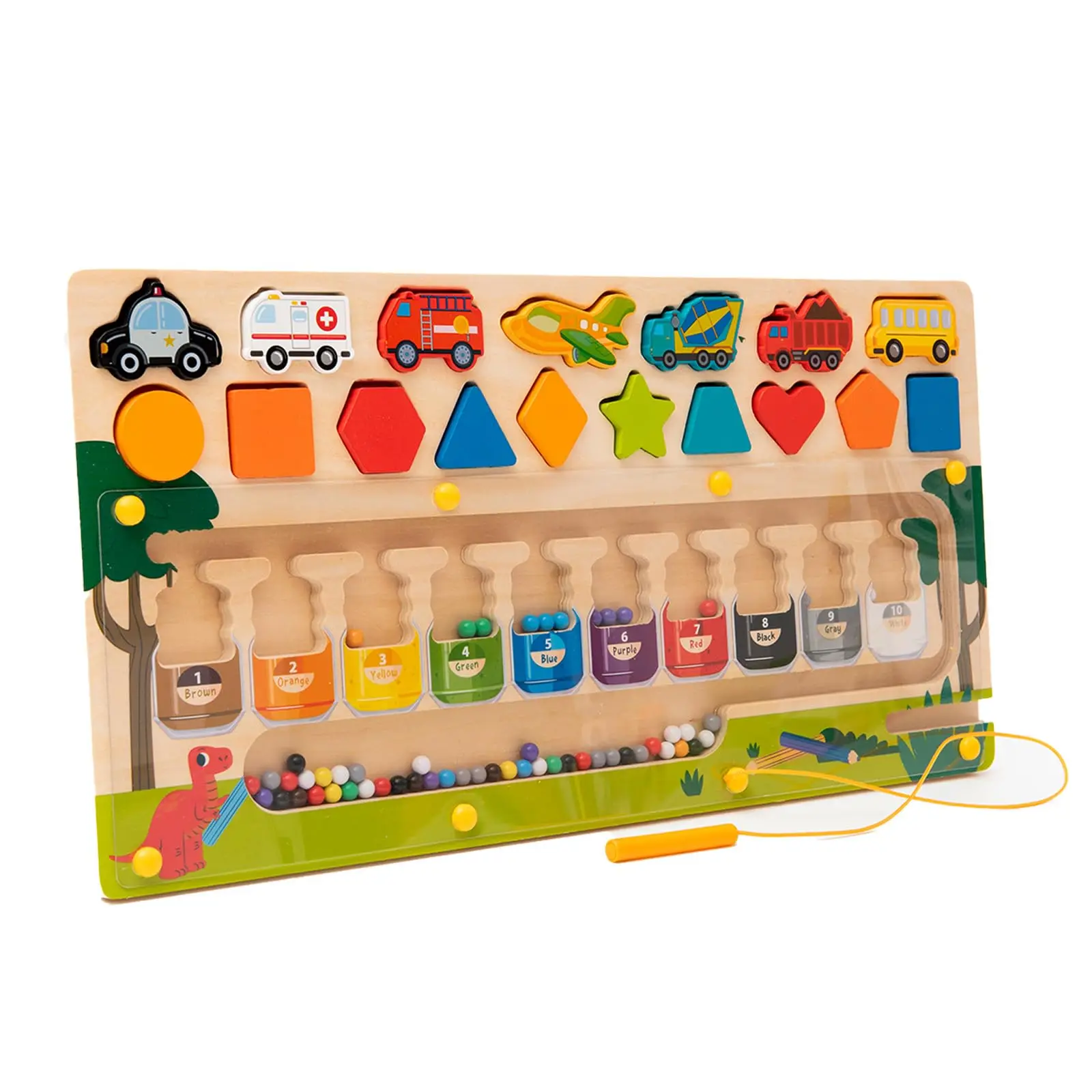 Деревянный магнитный лабиринт-головоломка с яркими цифрами развивающая игрушка