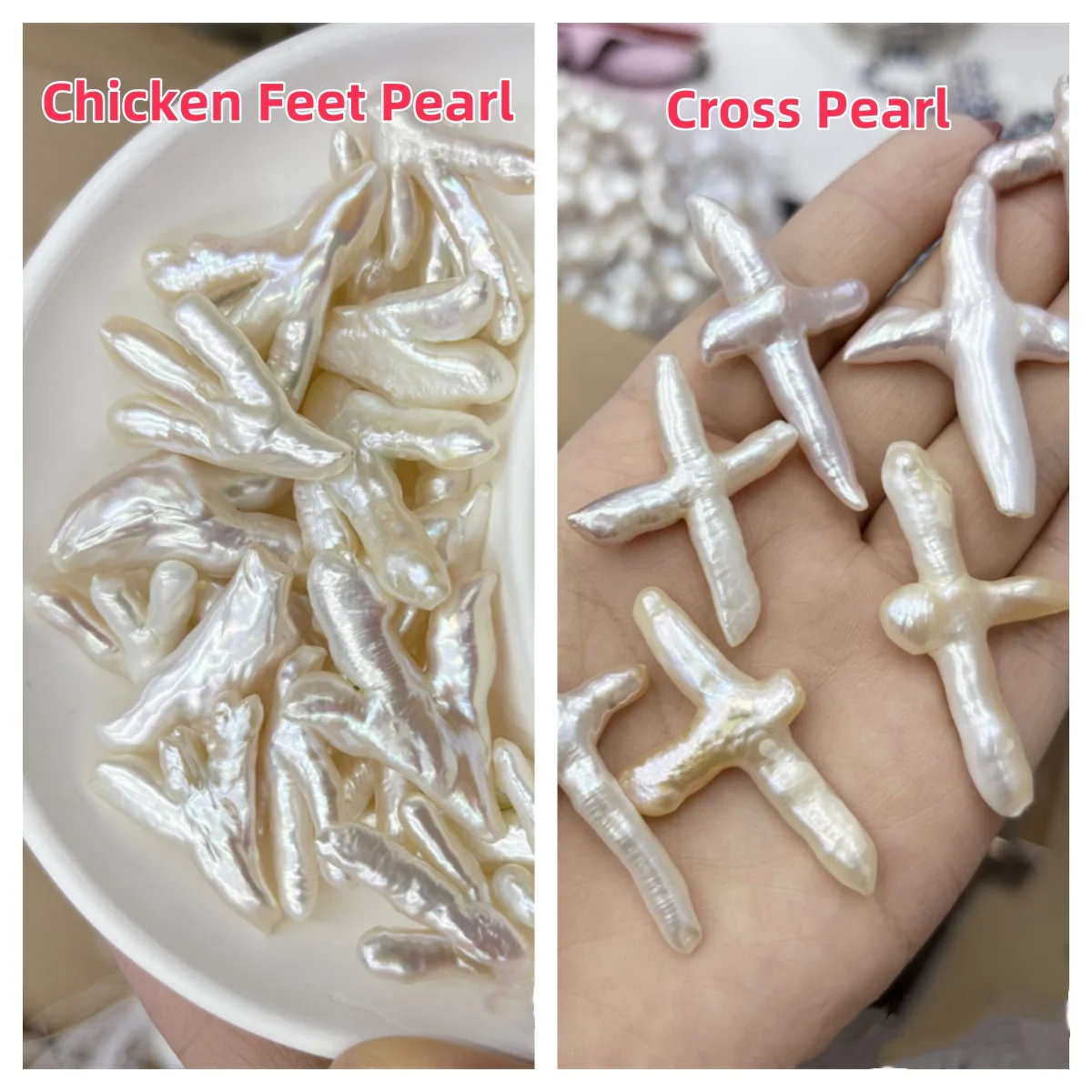 5-25 мм большой размер натуральный пресноводный жемчуг белая куриная лапка в форме