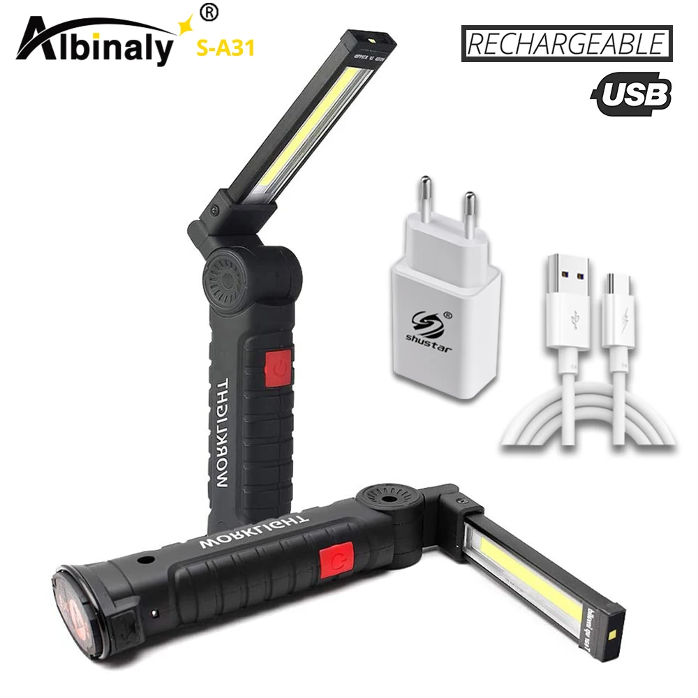 Многофункциональный светодиодный Рабочий фонарь перезаряжаемый фонарик с